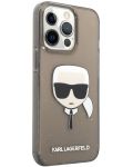 Калъф Karl Lagerfeld - Glitter Karl Head, iPhone 13 Pro Max, черен - 3t